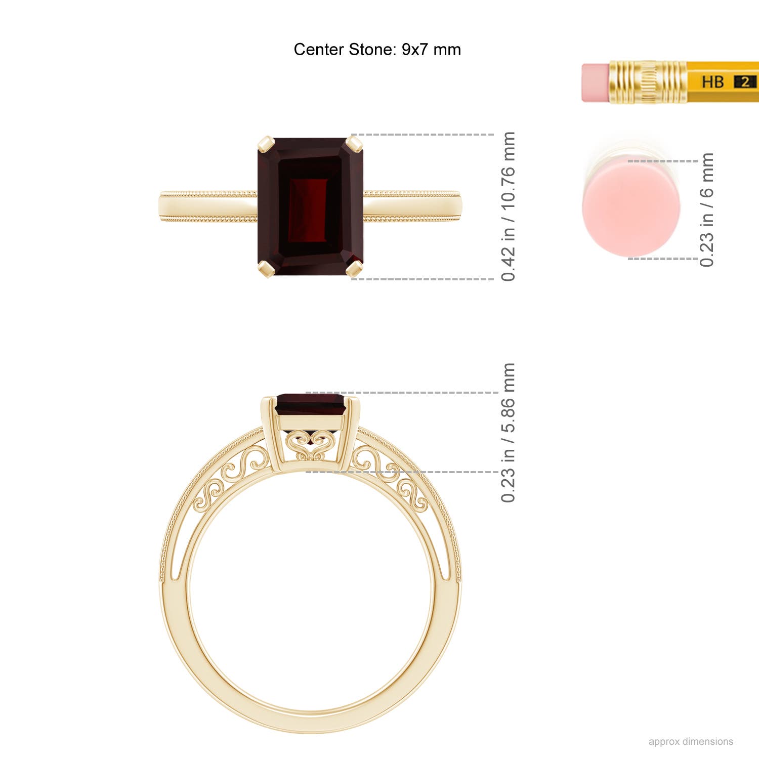 A - Garnet / 2.8 CT / 14 KT Yellow Gold