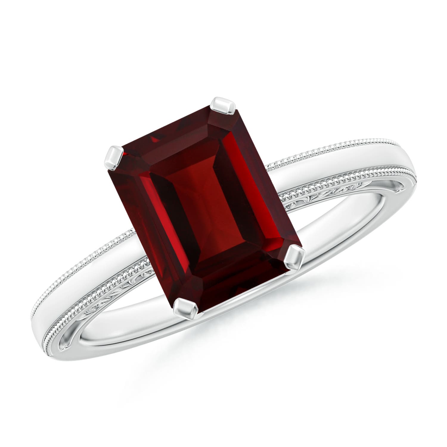 AAA - Garnet / 2.8 CT / 14 KT White Gold