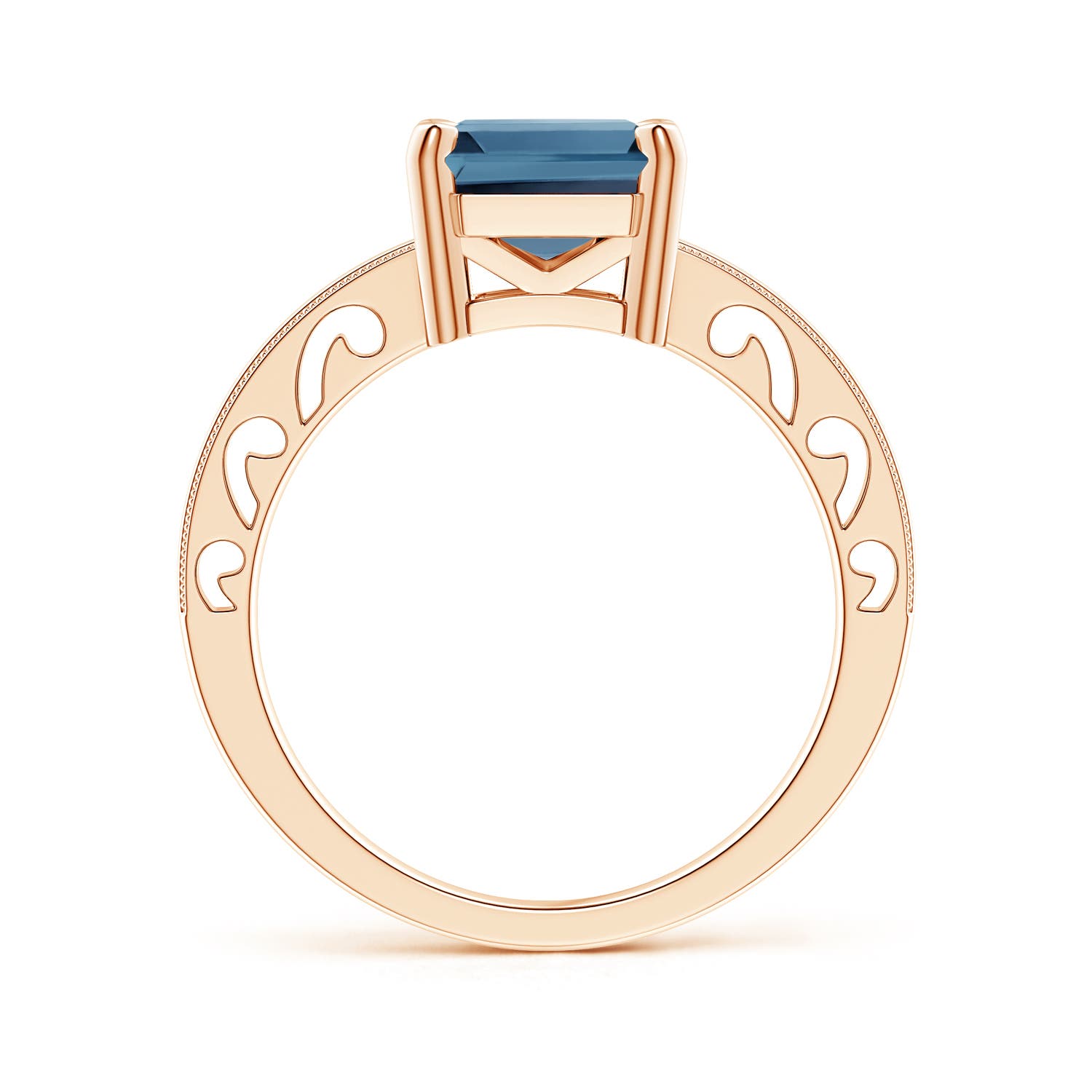 A - London Blue Topaz / 4 CT / 14 KT Rose Gold