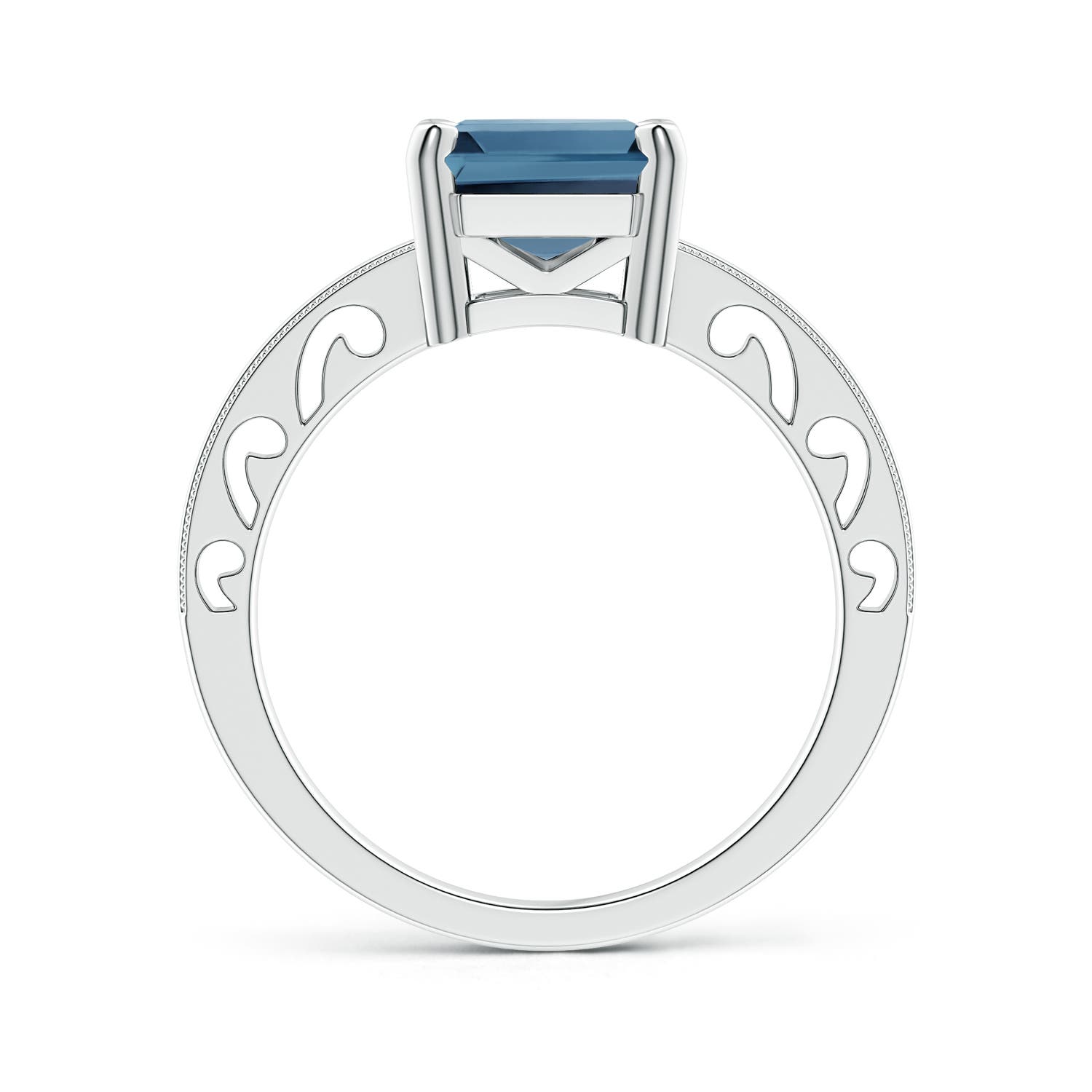 A - London Blue Topaz / 4 CT / 14 KT White Gold