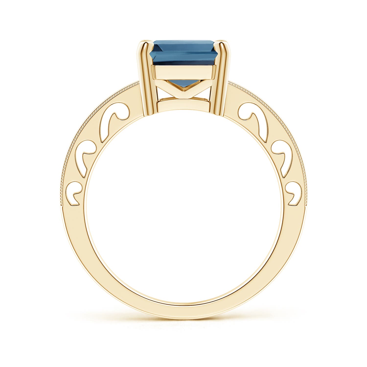 A - London Blue Topaz / 4 CT / 14 KT Yellow Gold