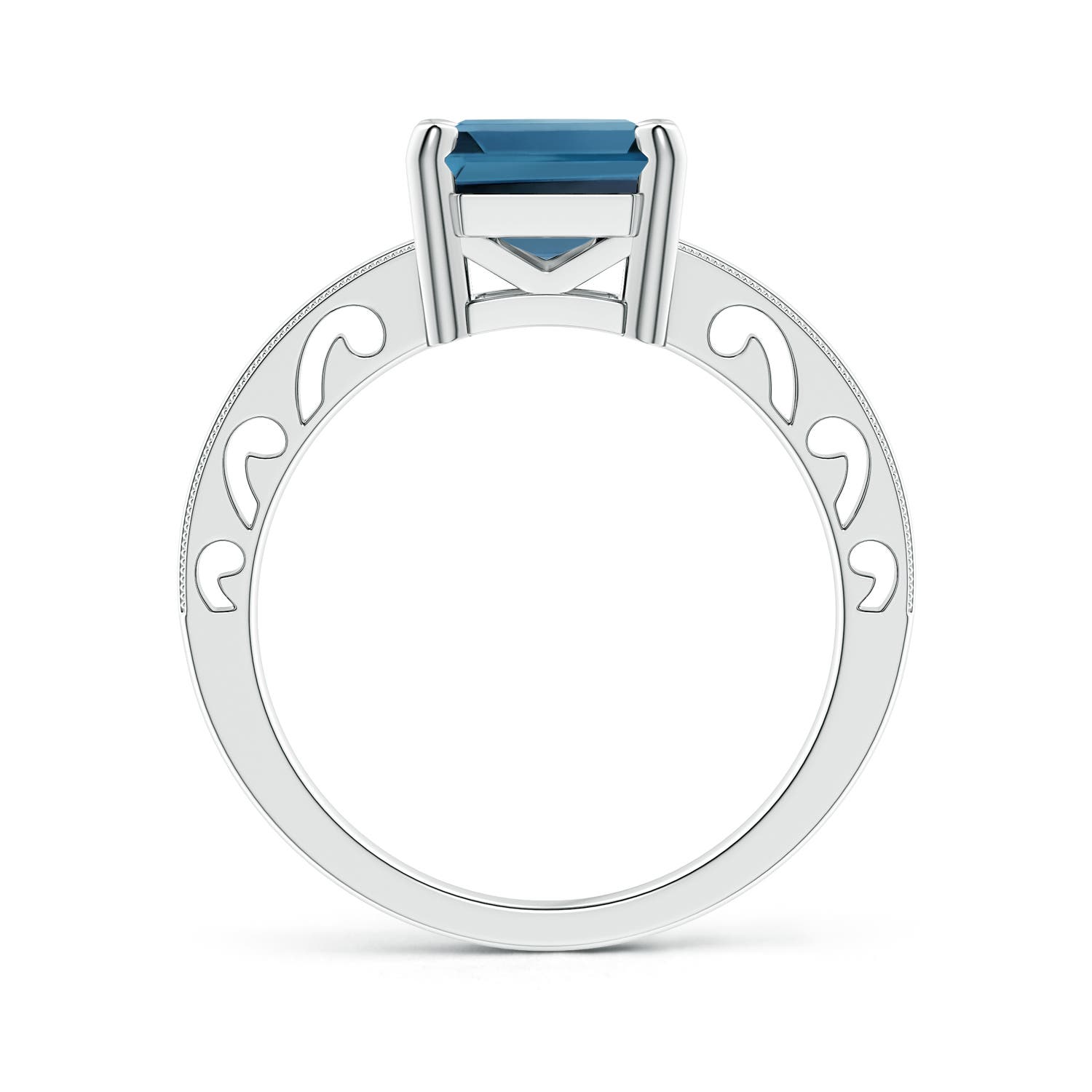 AA - London Blue Topaz / 4 CT / 14 KT White Gold