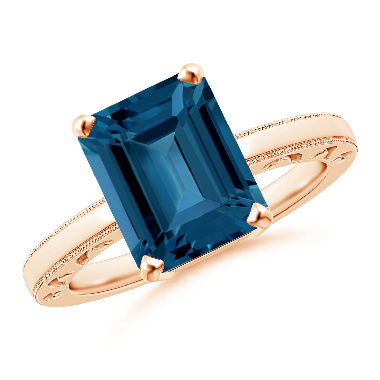 AAA - London Blue Topaz / 4 CT / 14 KT Rose Gold