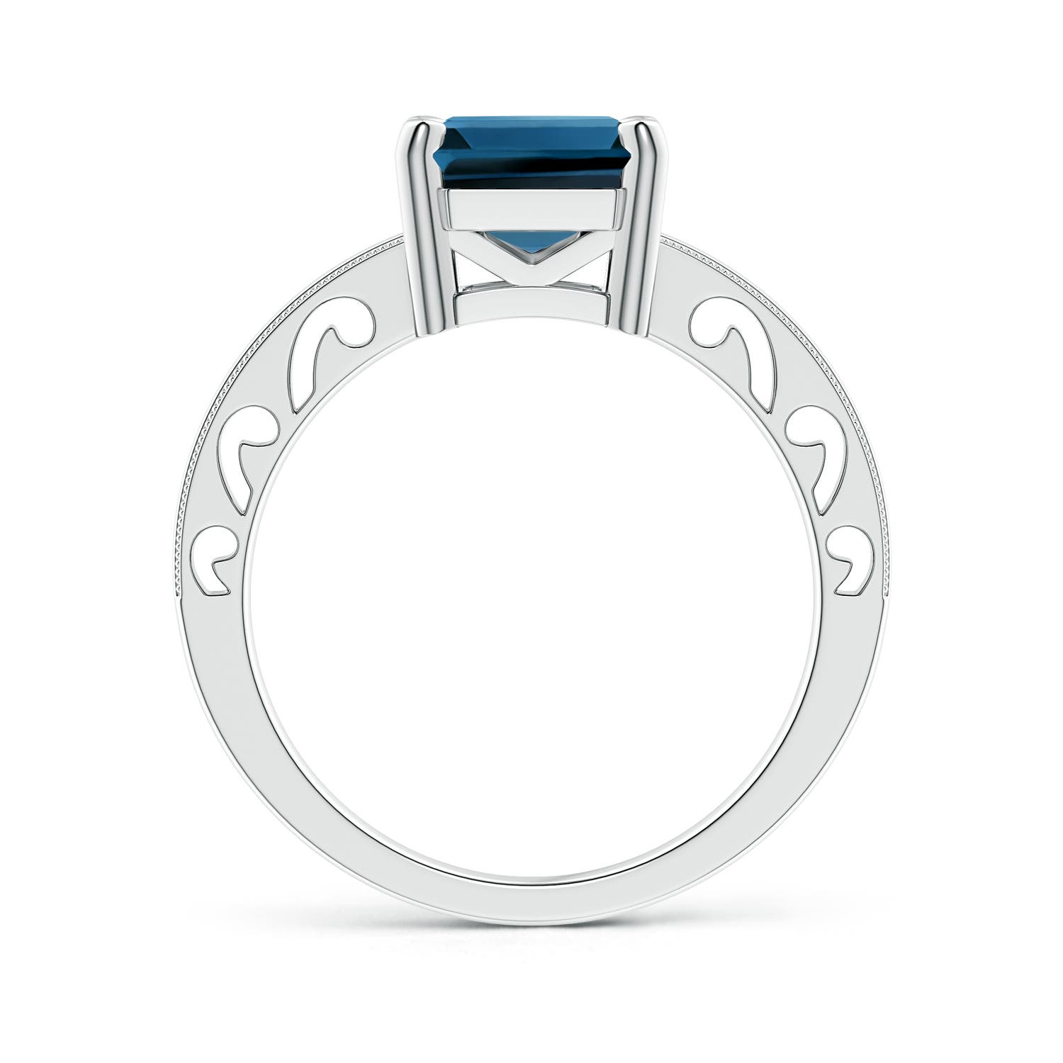 AAA - London Blue Topaz / 4 CT / 14 KT White Gold