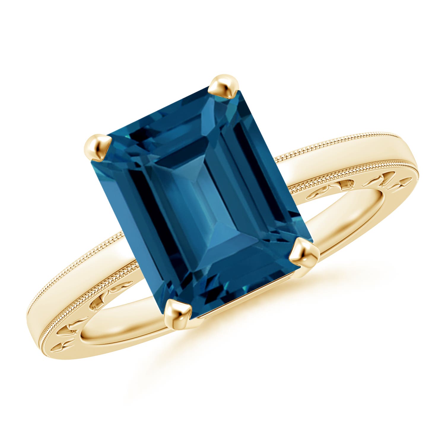 AAA - London Blue Topaz / 4 CT / 14 KT Yellow Gold