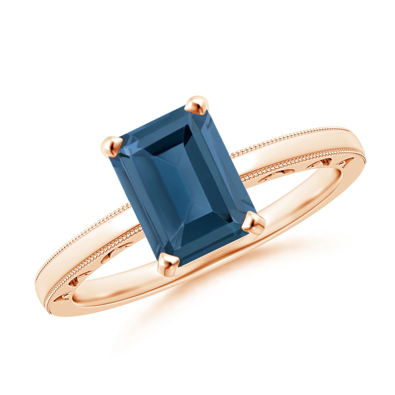 A - London Blue Topaz / 1.95 CT / 14 KT Rose Gold