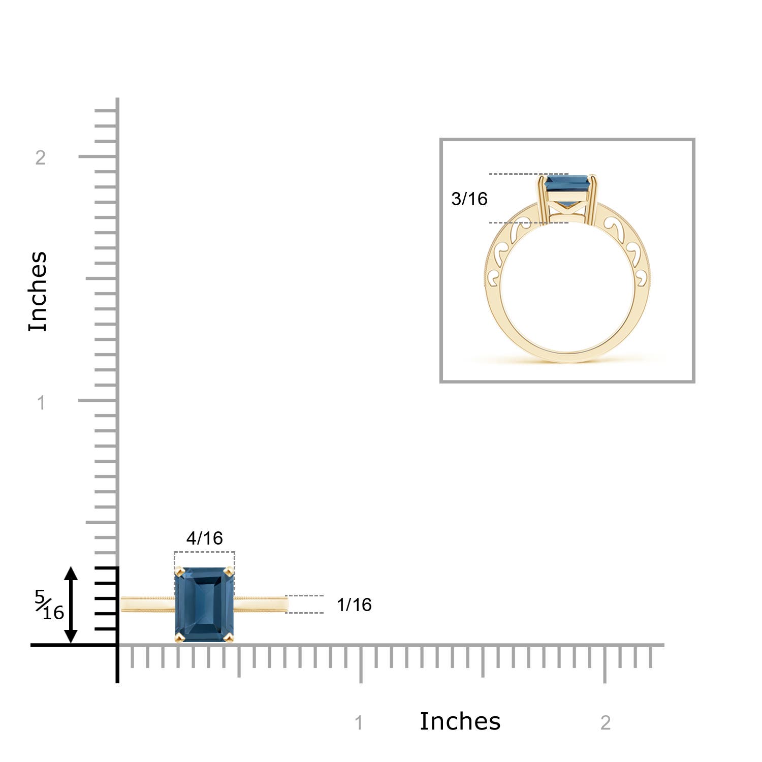 A - London Blue Topaz / 1.95 CT / 14 KT Yellow Gold