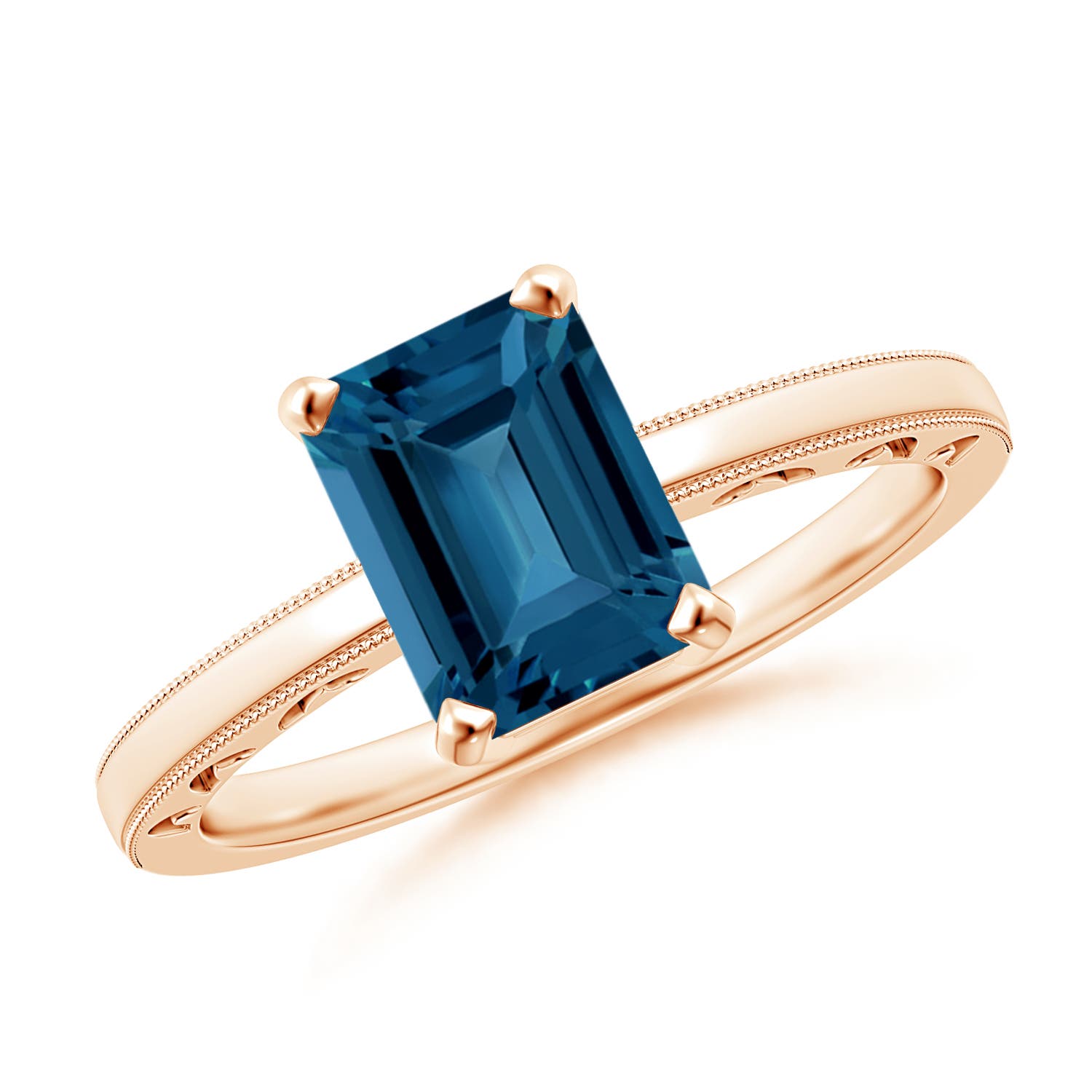 AAA - London Blue Topaz / 1.95 CT / 14 KT Rose Gold