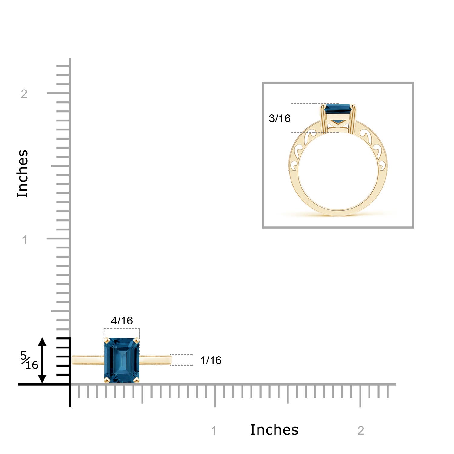 AAA - London Blue Topaz / 1.95 CT / 14 KT Yellow Gold