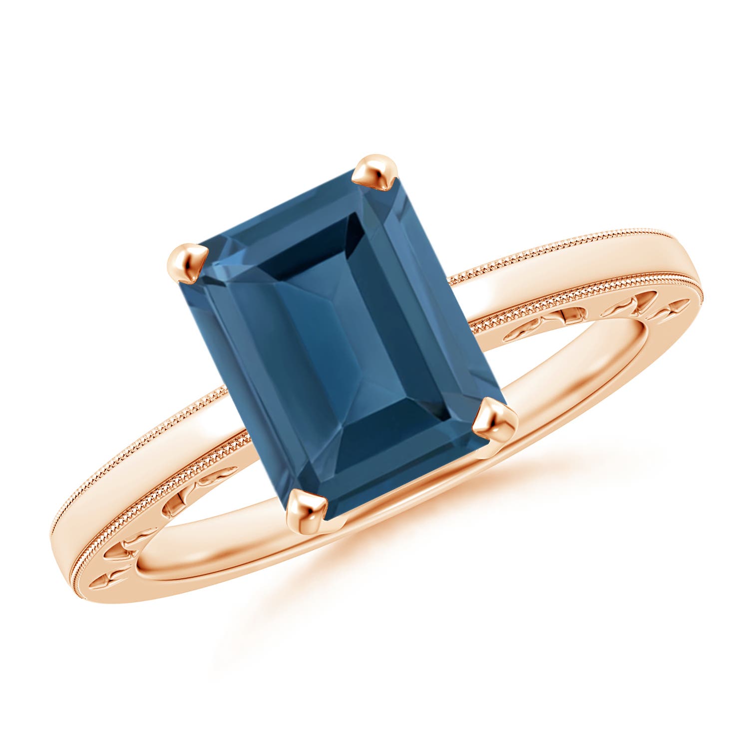 A - London Blue Topaz / 2.75 CT / 14 KT Rose Gold