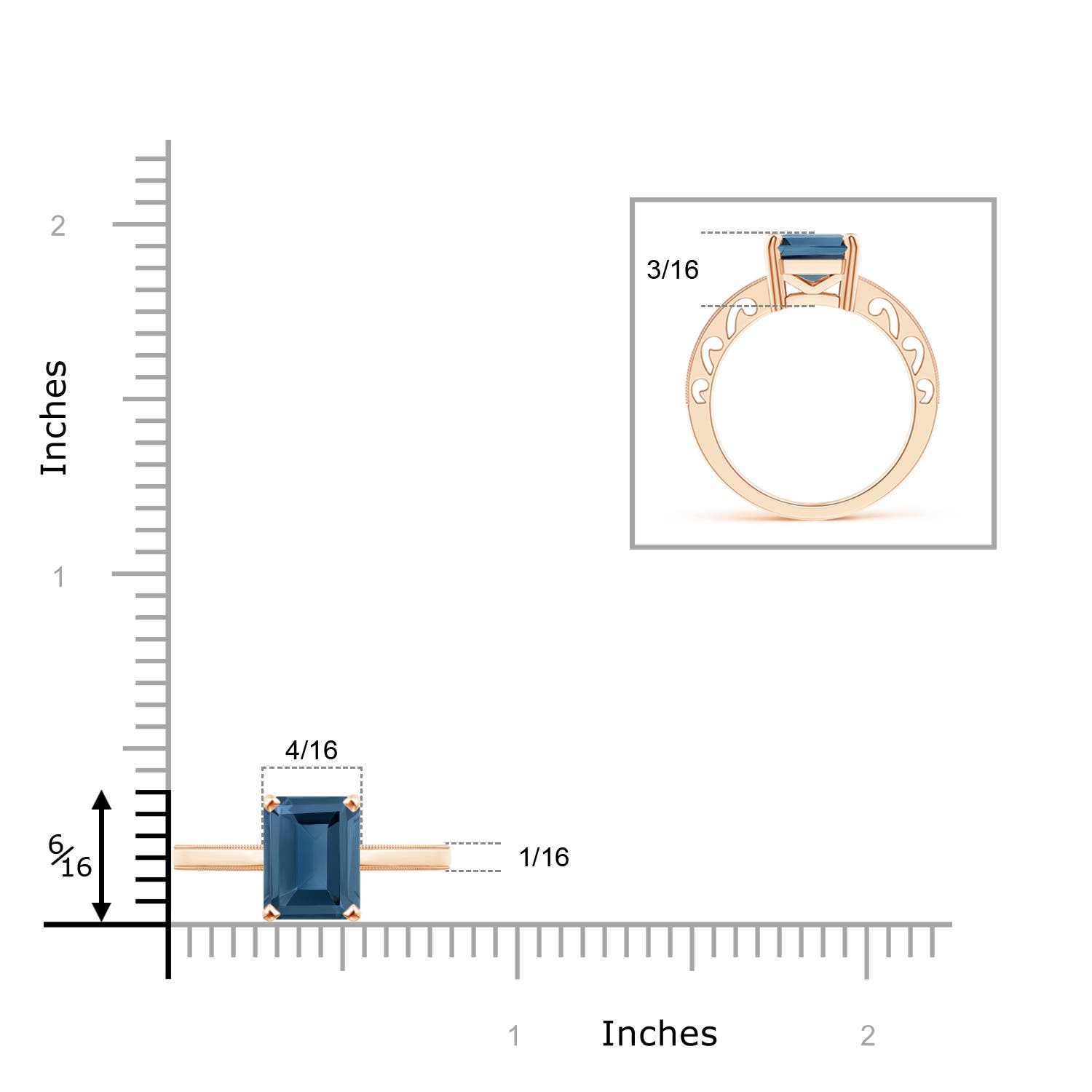 A - London Blue Topaz / 2.75 CT / 14 KT Rose Gold