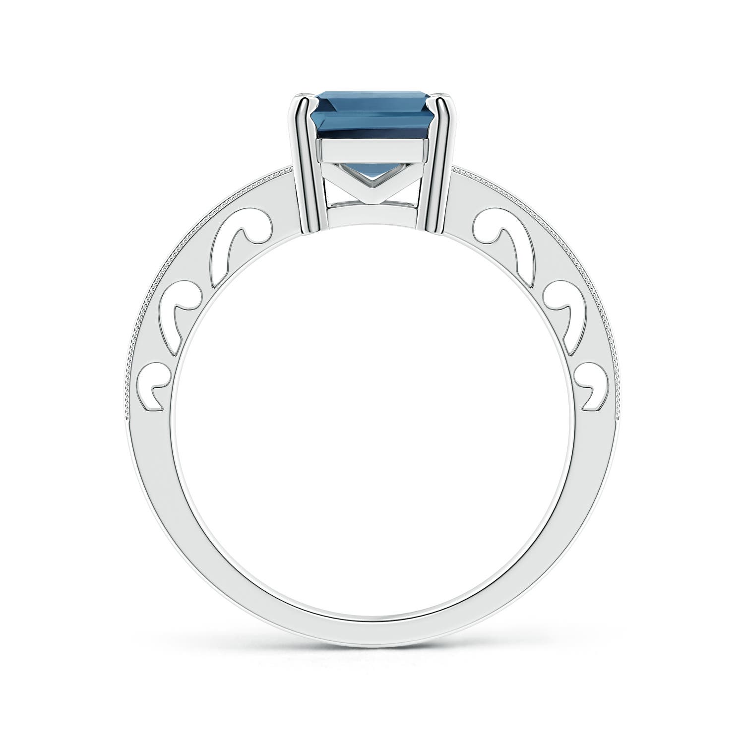 A - London Blue Topaz / 2.75 CT / 14 KT White Gold