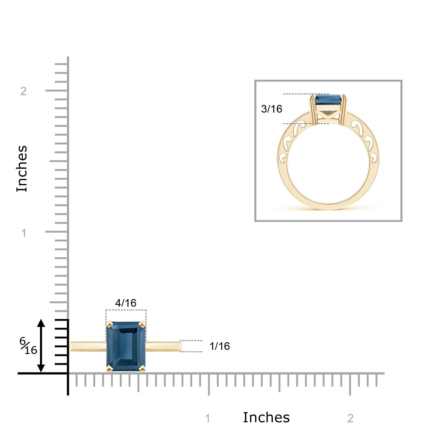 A - London Blue Topaz / 2.75 CT / 14 KT Yellow Gold