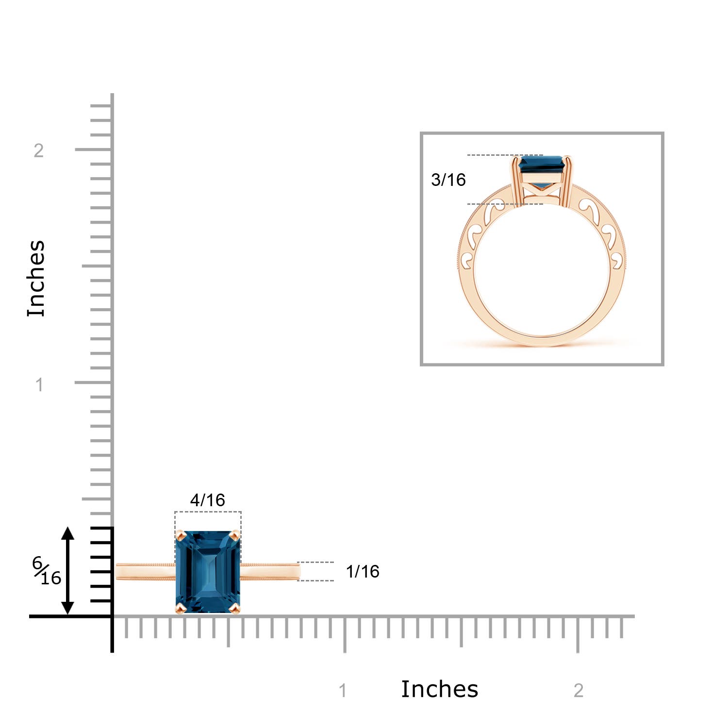 AAA - London Blue Topaz / 2.75 CT / 14 KT Rose Gold