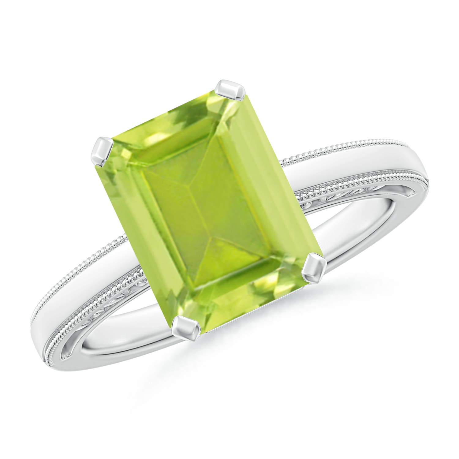 AA - Peridot / 3.3 CT / 14 KT White Gold