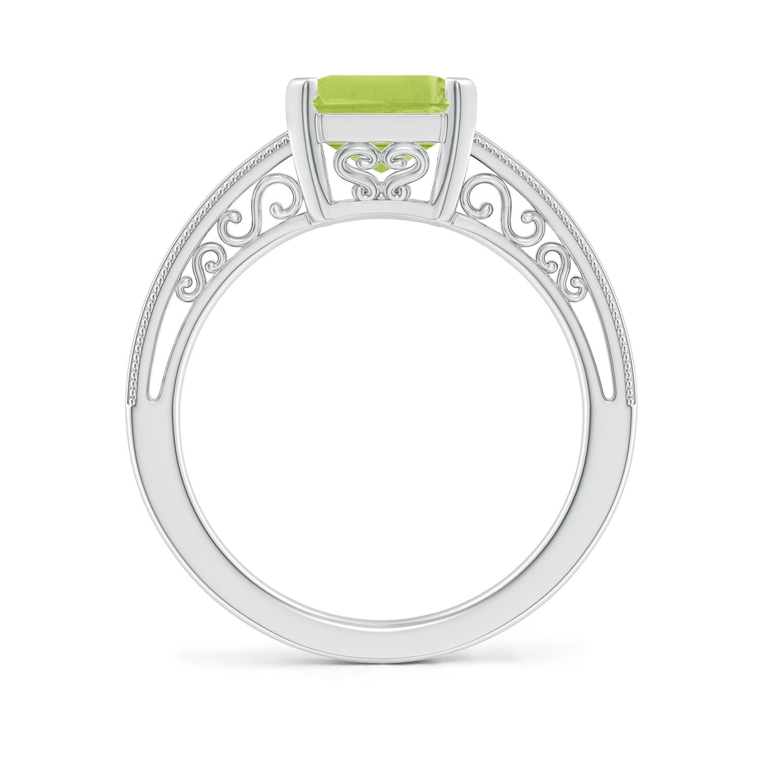 AA - Peridot / 3.3 CT / 14 KT White Gold