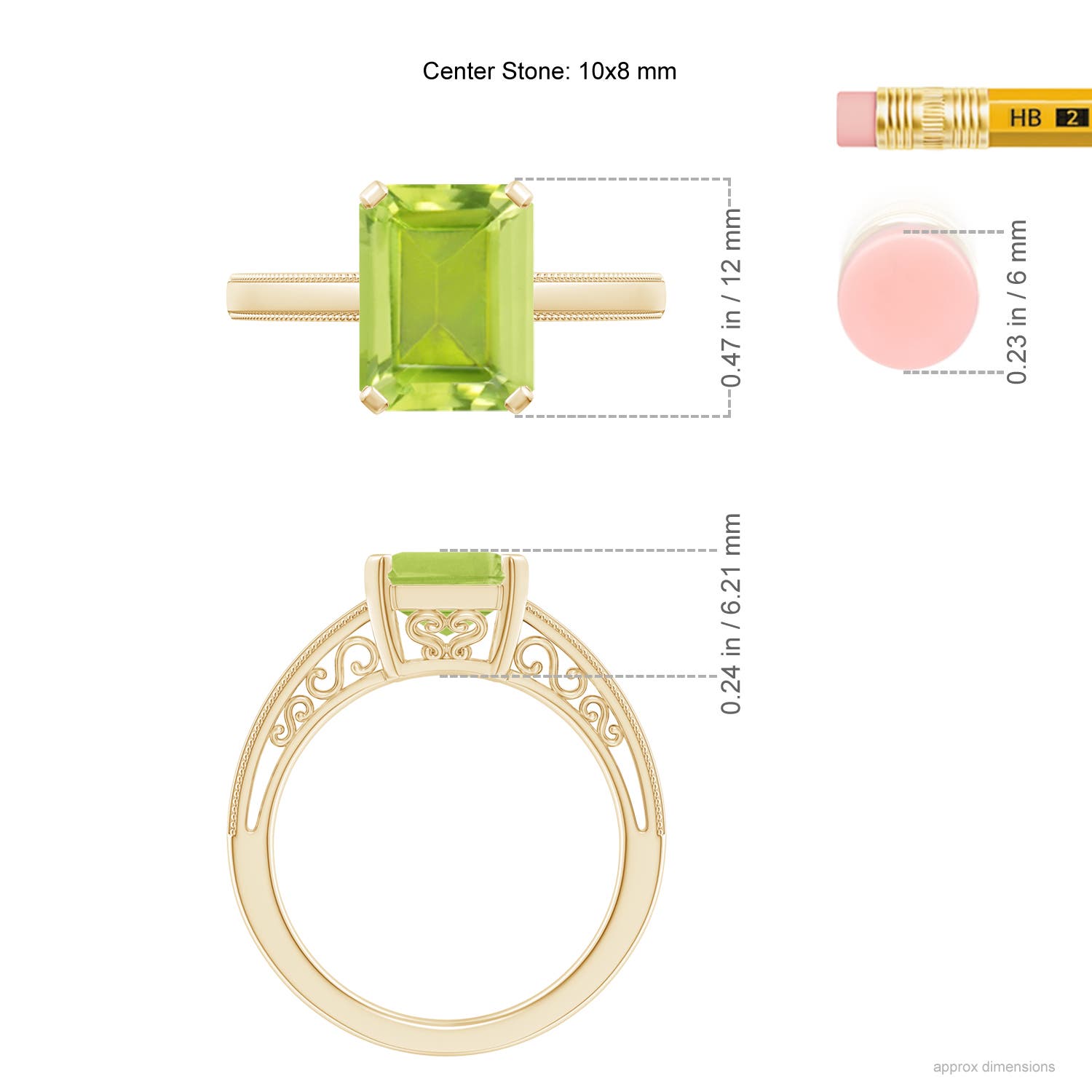 AA - Peridot / 3.3 CT / 14 KT Yellow Gold