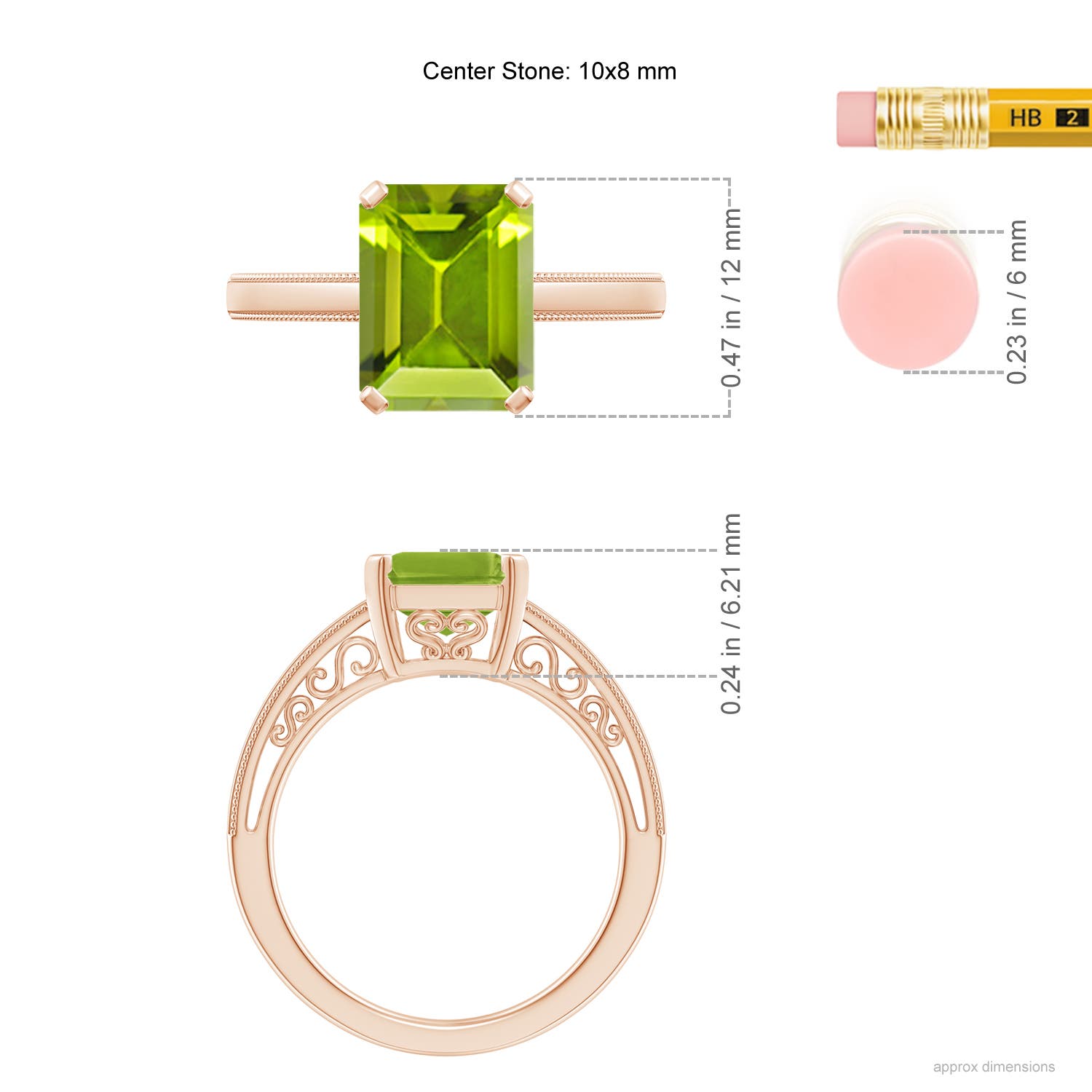 AAA - Peridot / 3.3 CT / 14 KT Rose Gold