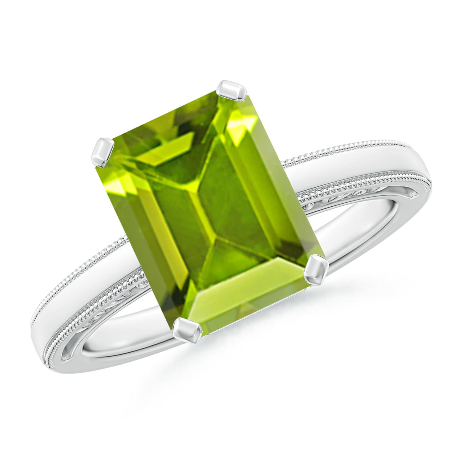 AAA - Peridot / 3.3 CT / 14 KT White Gold