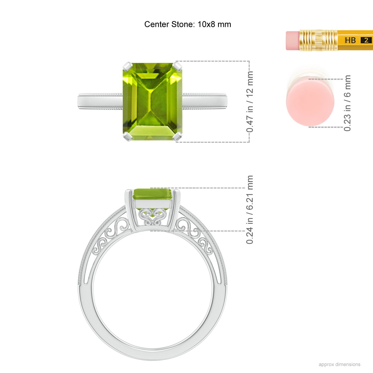 AAA - Peridot / 3.3 CT / 14 KT White Gold