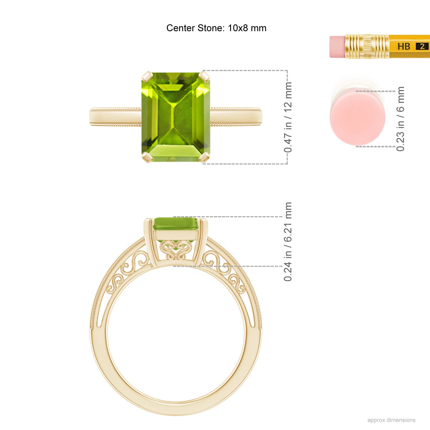 AAA - Peridot / 3.3 CT / 14 KT Yellow Gold