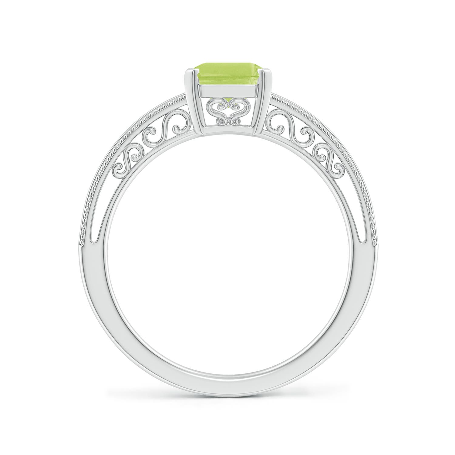 A - Peridot / 1.6 CT / 14 KT White Gold