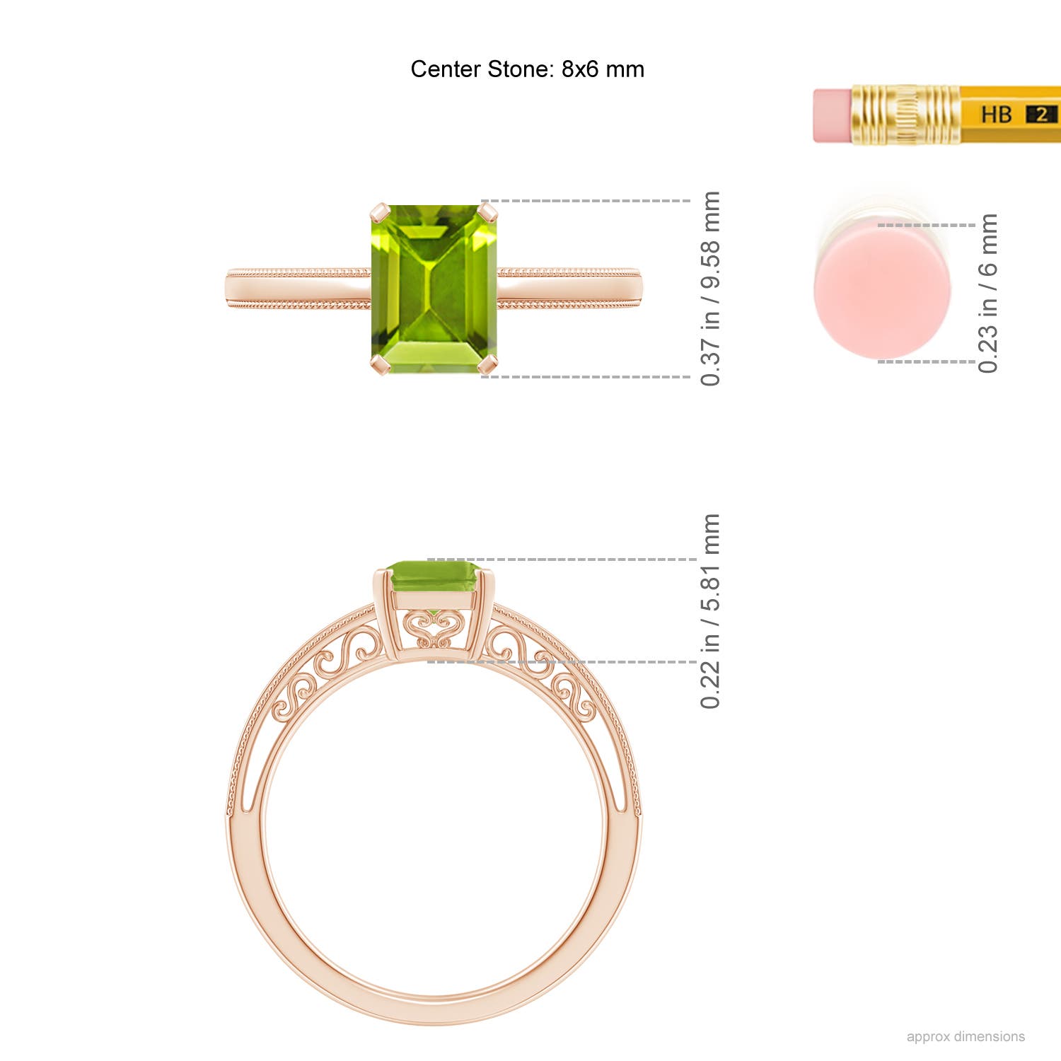 AAA - Peridot / 1.6 CT / 14 KT Rose Gold