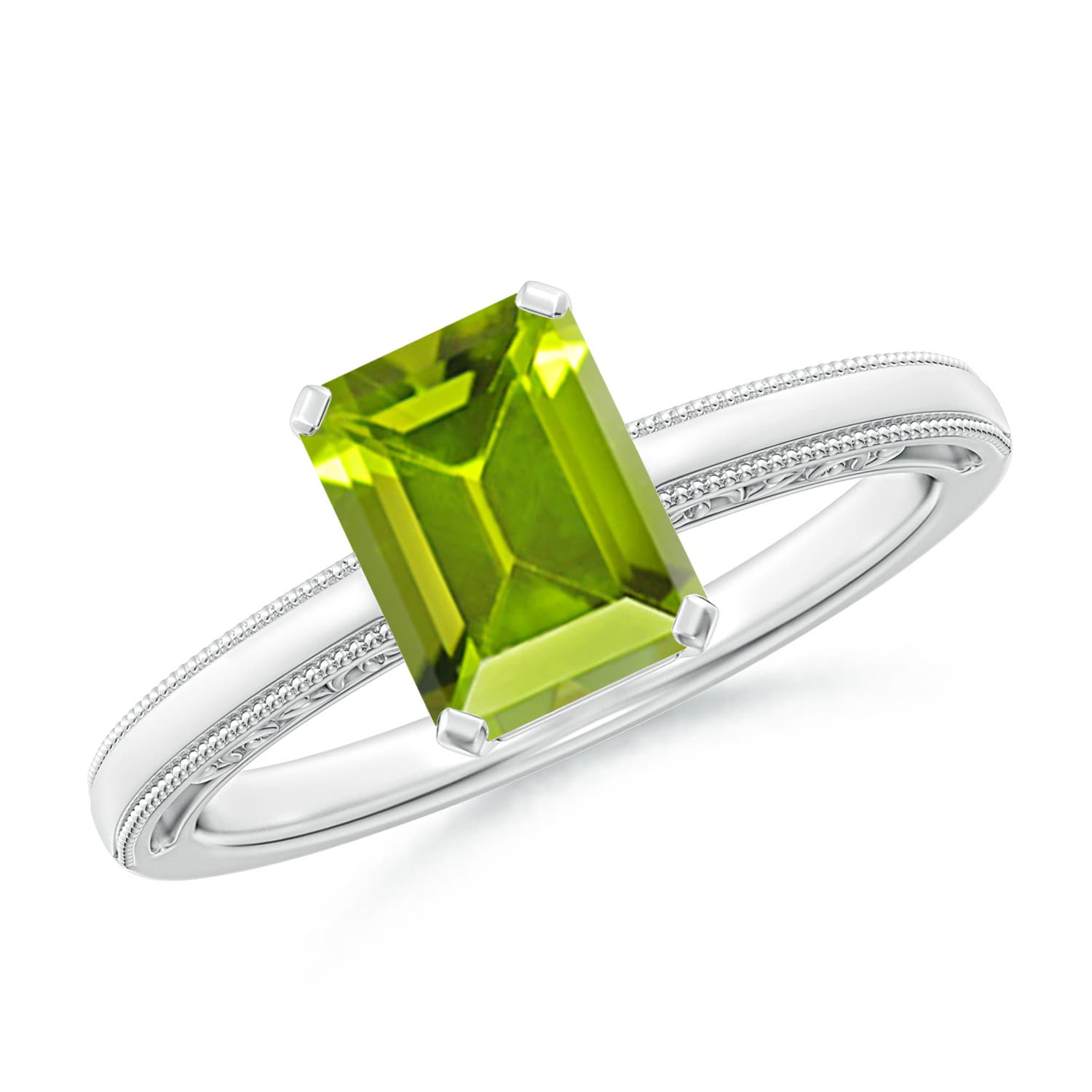 AAA - Peridot / 1.6 CT / 14 KT White Gold