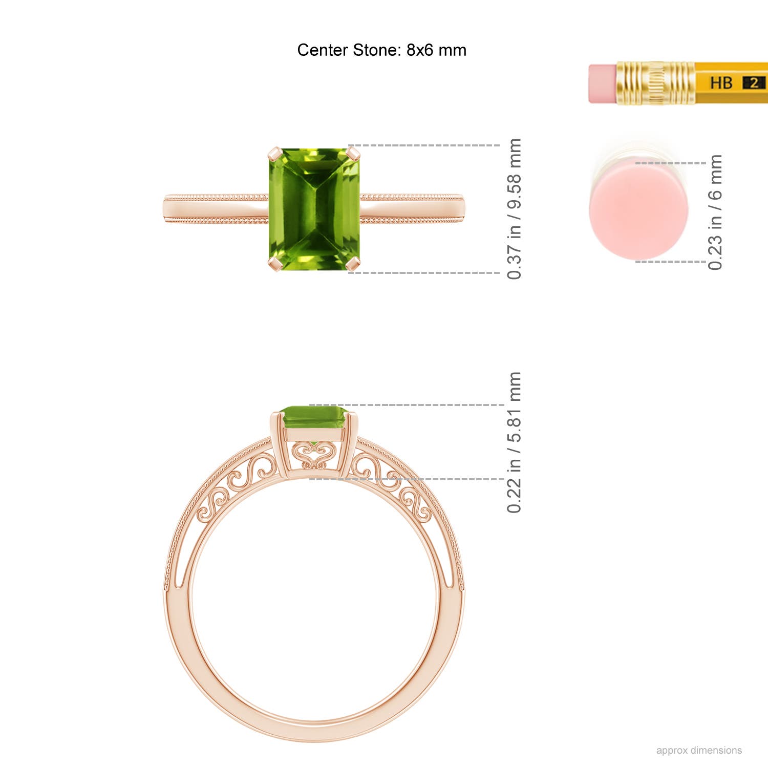 AAAA - Peridot / 1.6 CT / 14 KT Rose Gold