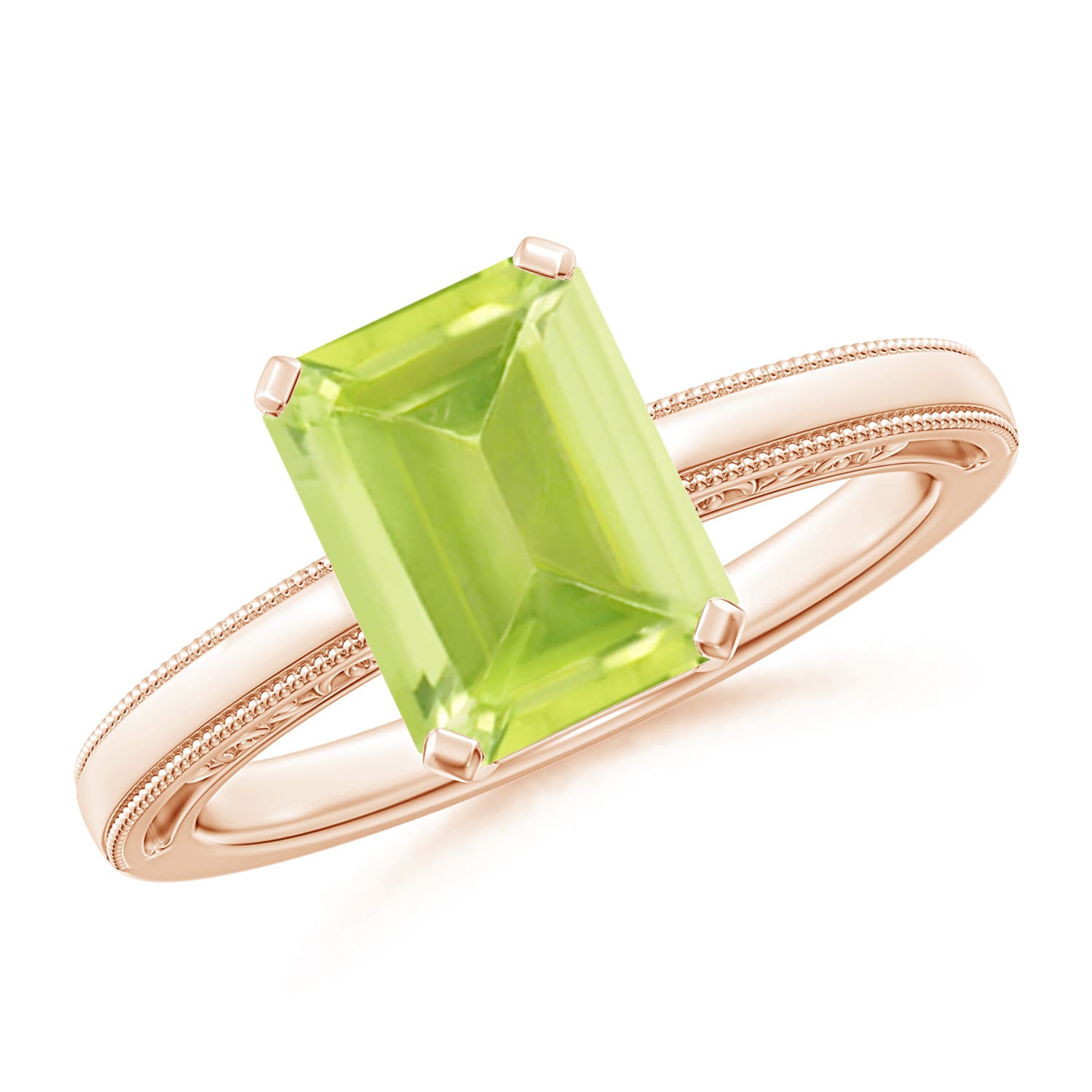 A - Peridot / 2.35 CT / 14 KT Rose Gold