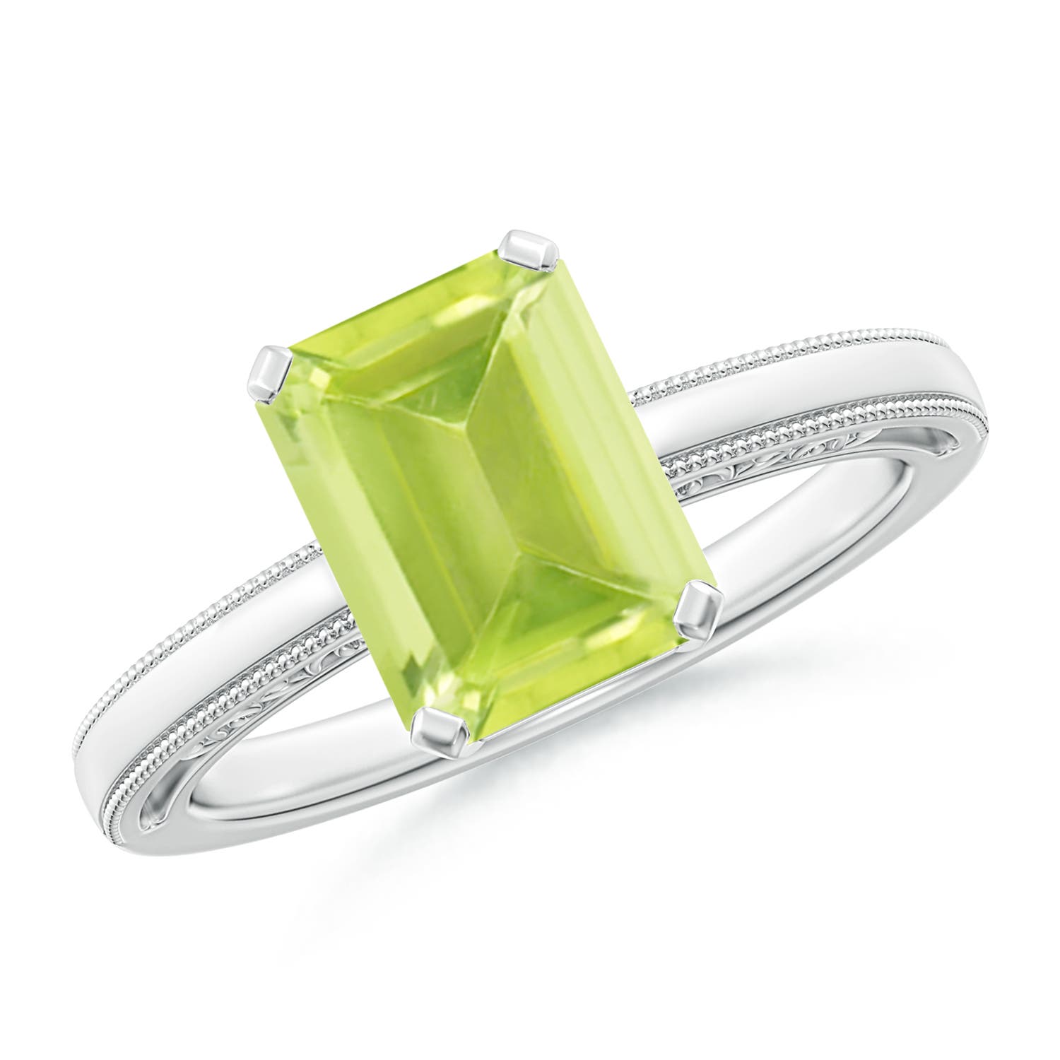 A - Peridot / 2.35 CT / 14 KT White Gold