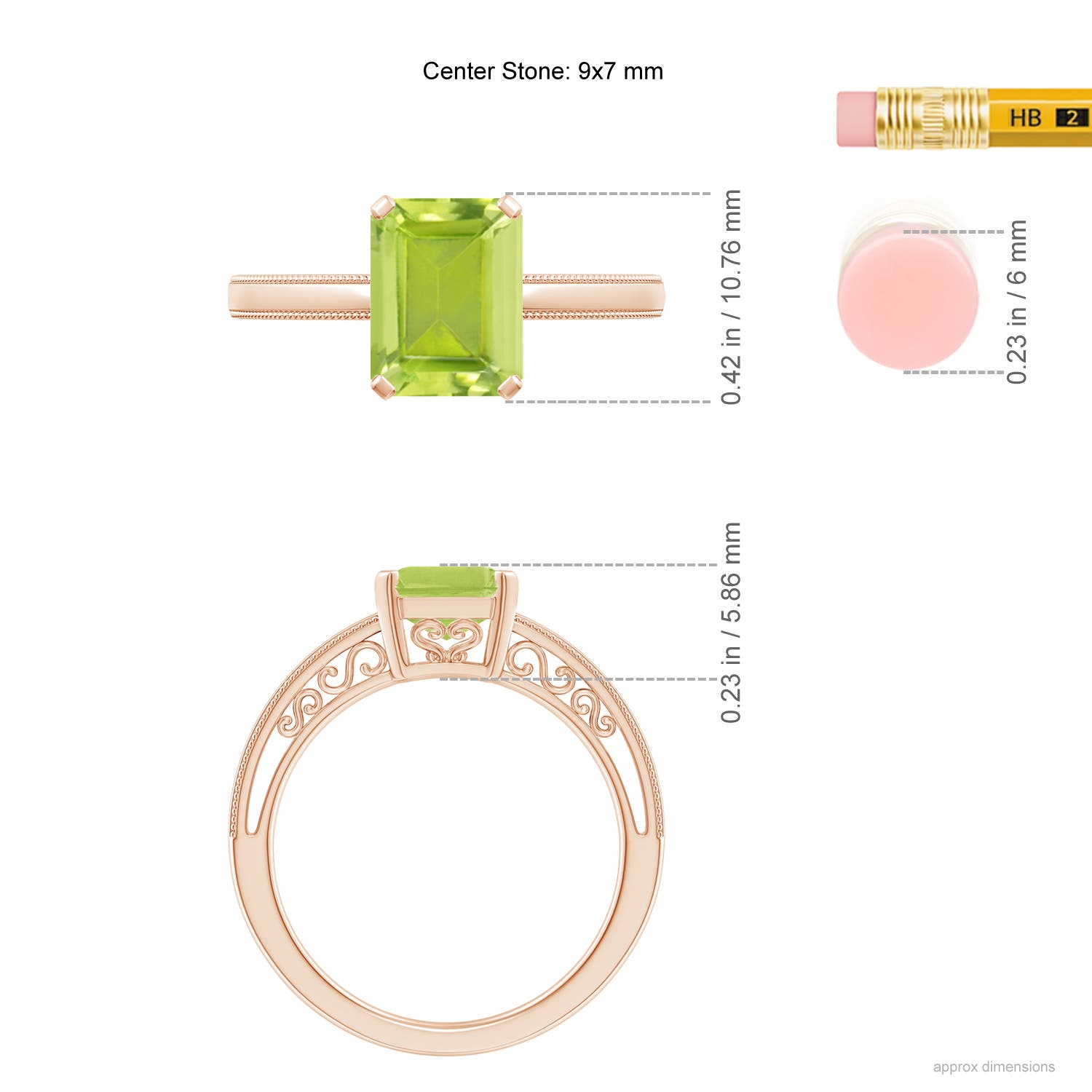 AA - Peridot / 2.35 CT / 14 KT Rose Gold