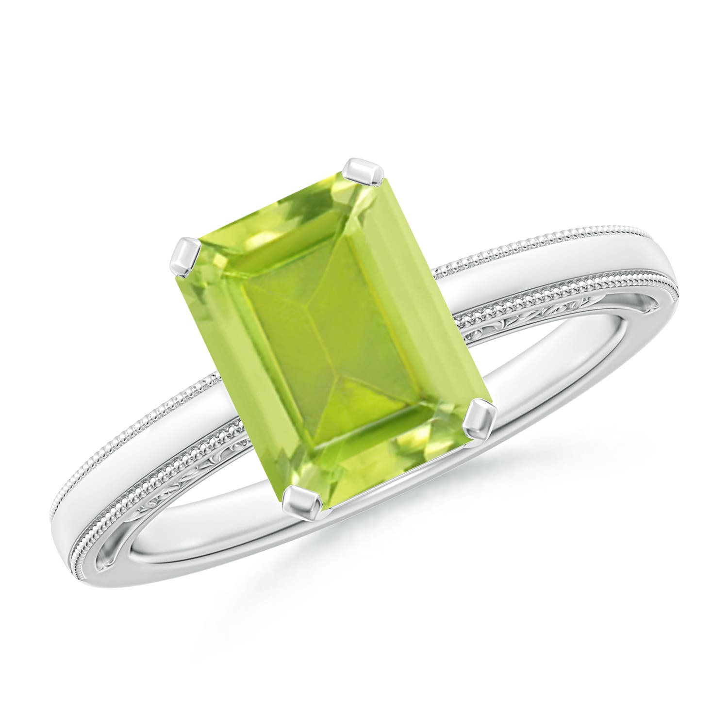 AA - Peridot / 2.35 CT / 14 KT White Gold