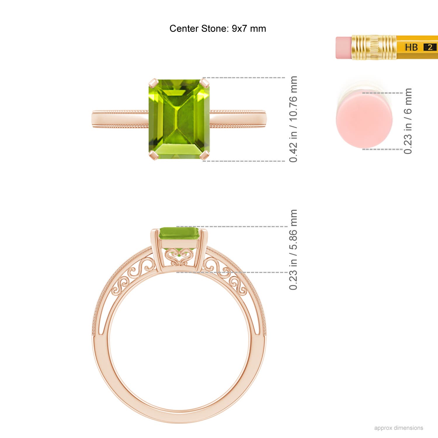 AAA - Peridot / 2.35 CT / 14 KT Rose Gold