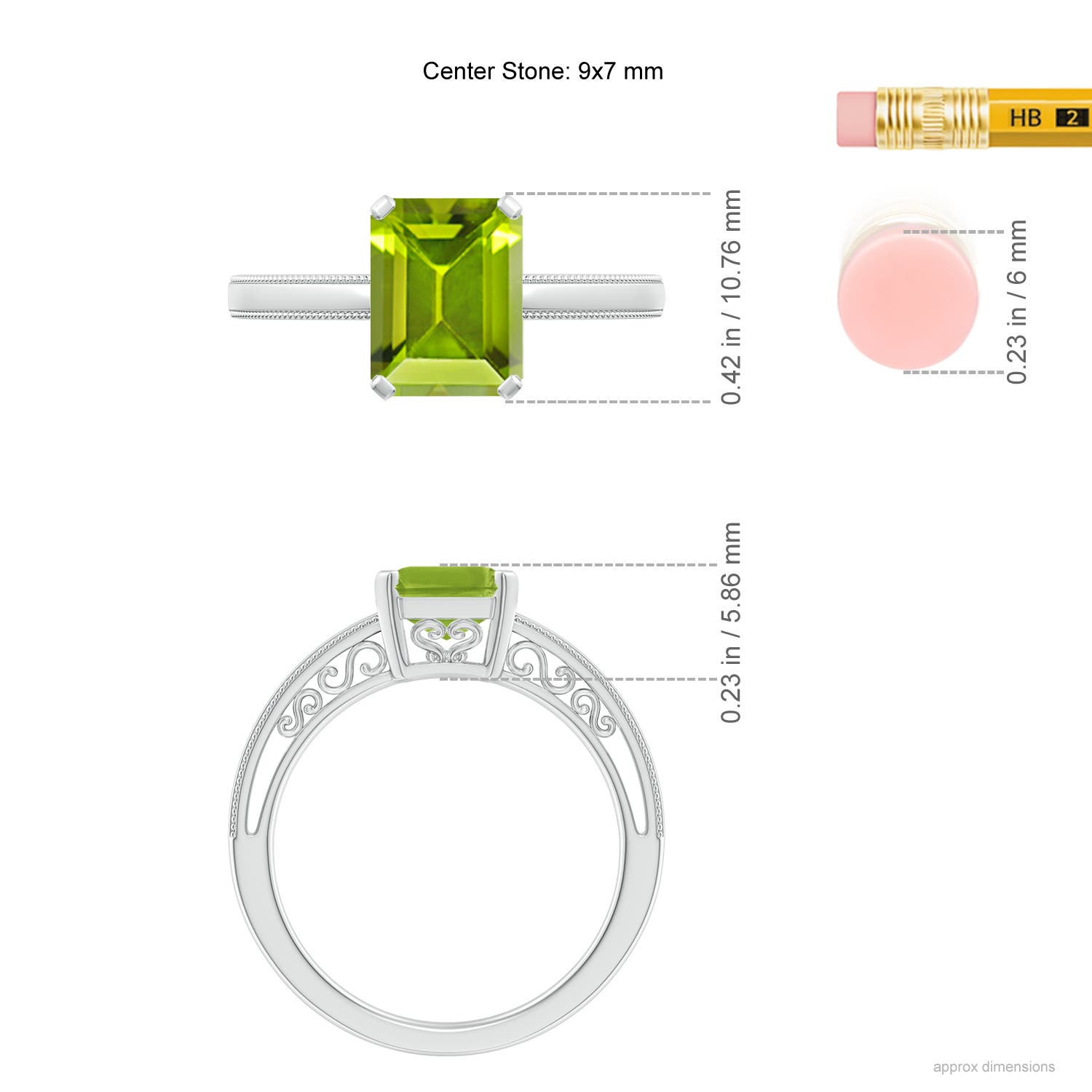 AAA - Peridot / 2.35 CT / 14 KT White Gold