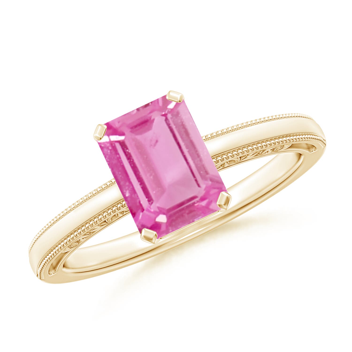 AA - Pink Sapphire / 1.5 CT / 14 KT Yellow Gold