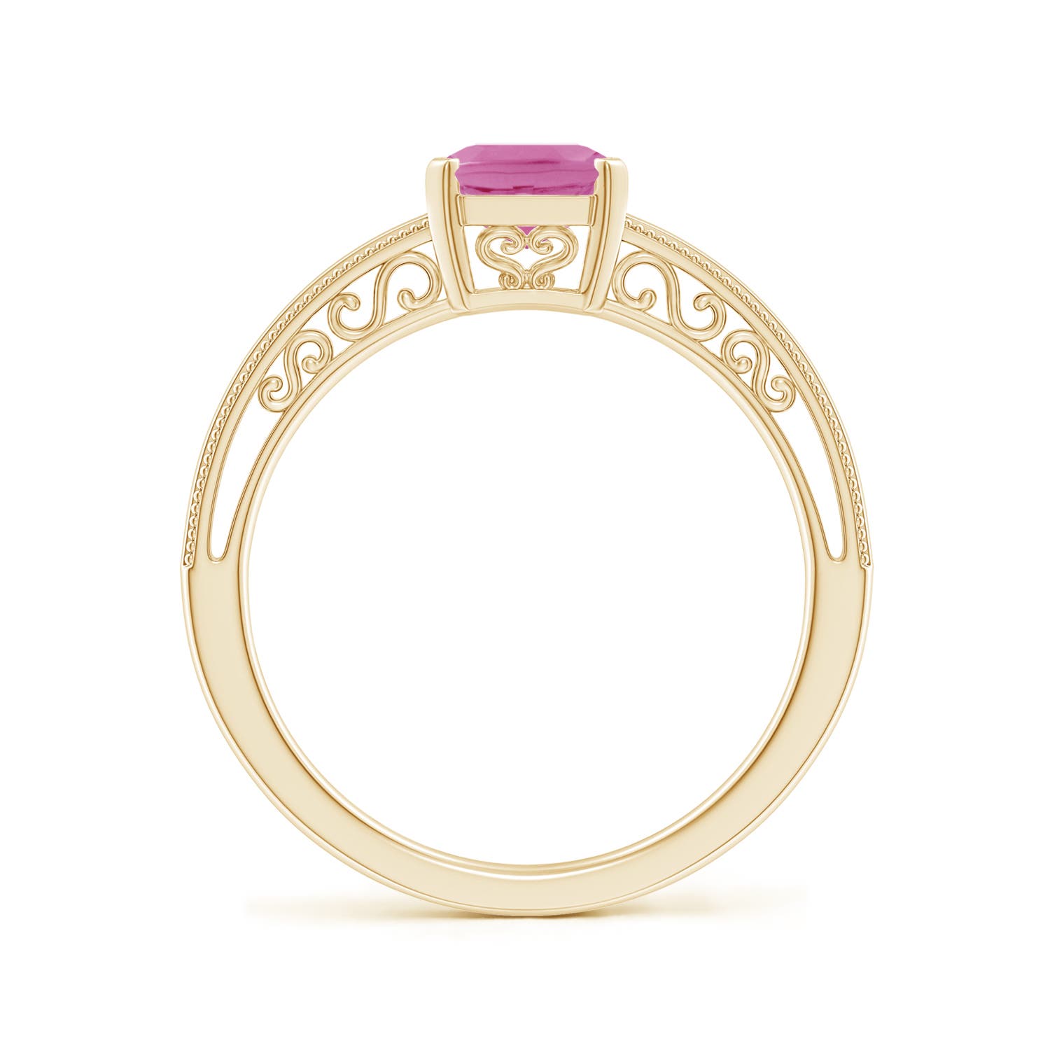 AA - Pink Sapphire / 1.5 CT / 14 KT Yellow Gold