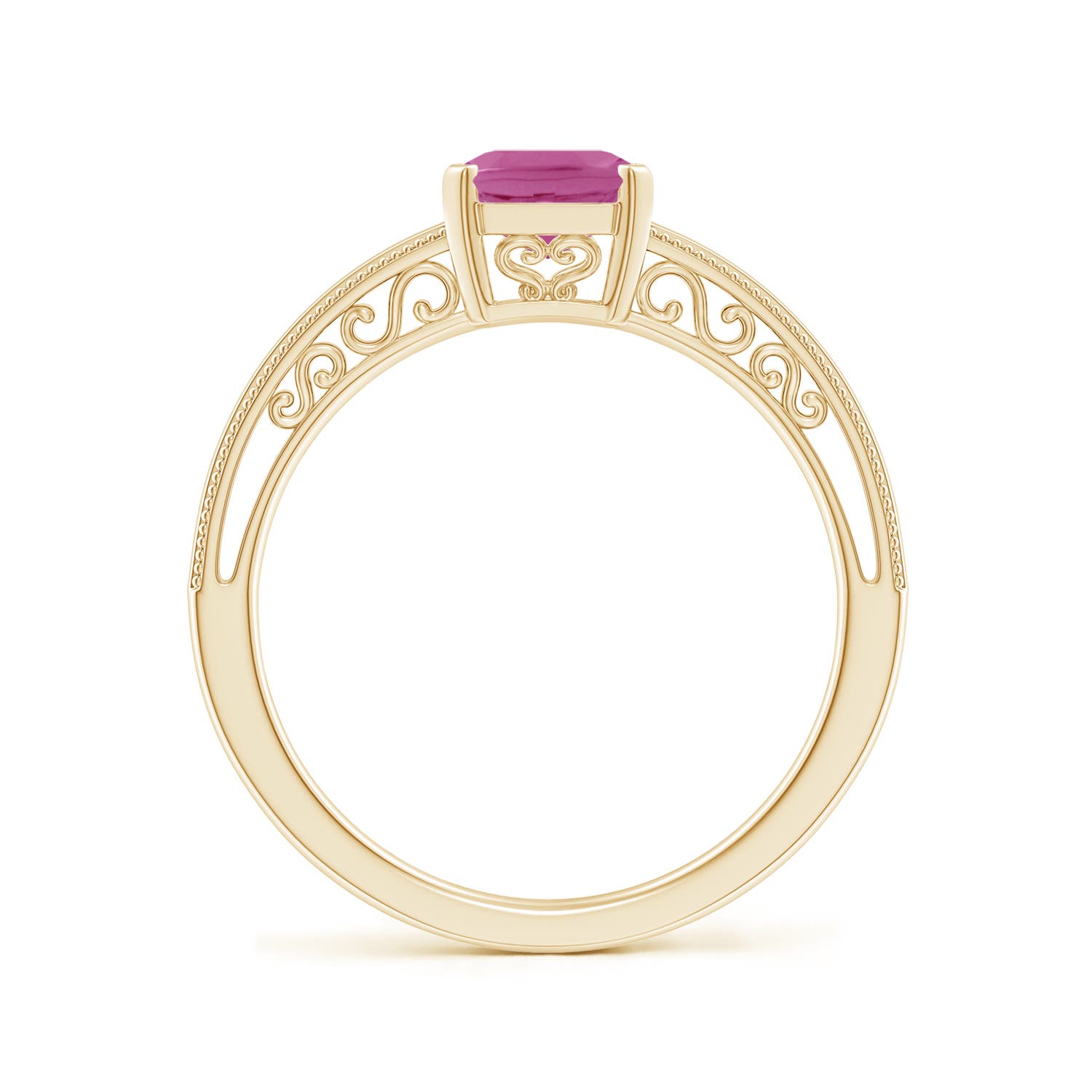 AAA - Pink Sapphire / 1.5 CT / 14 KT Yellow Gold