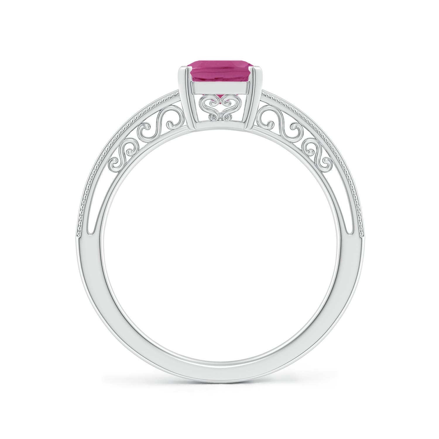 AAAA - Pink Sapphire / 1.5 CT / 14 KT White Gold