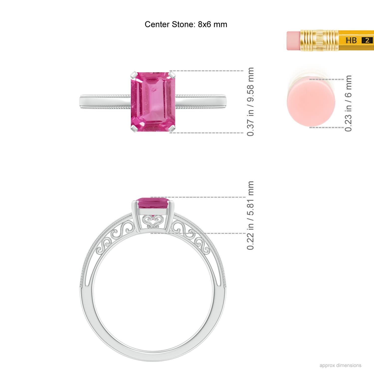 AAAA - Pink Sapphire / 1.5 CT / 14 KT White Gold