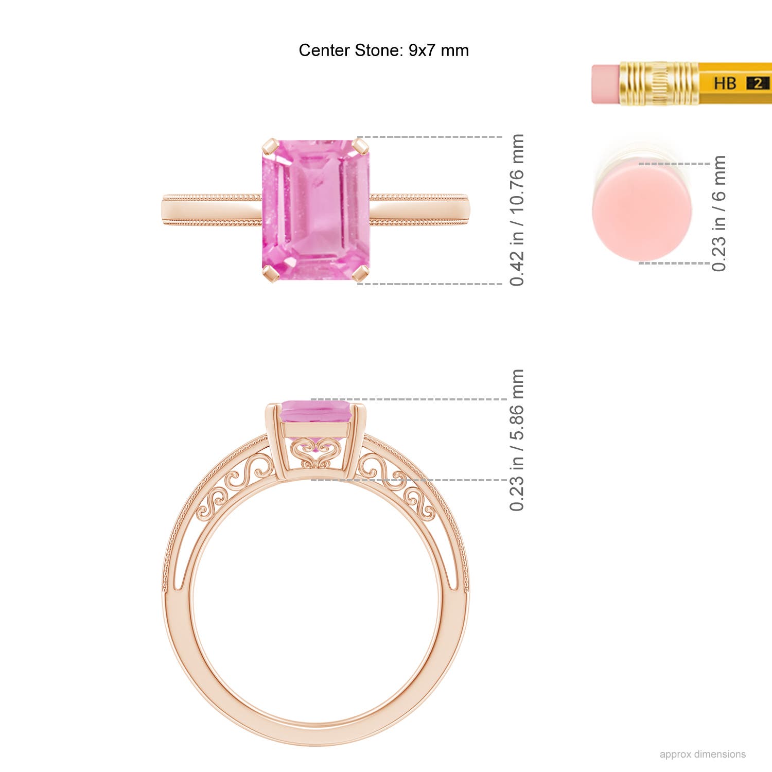 A - Pink Sapphire / 2 CT / 14 KT Rose Gold