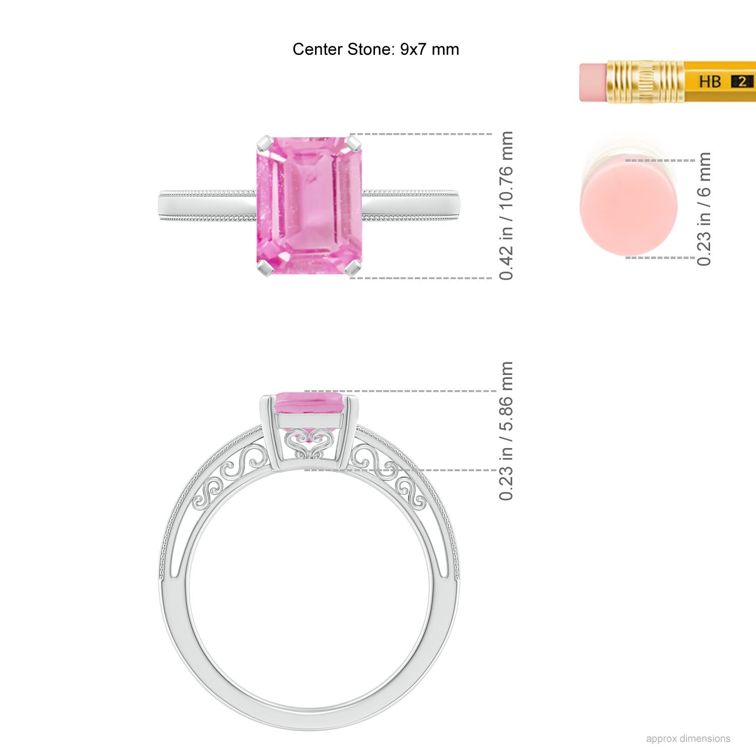 A - Pink Sapphire / 2 CT / 14 KT White Gold