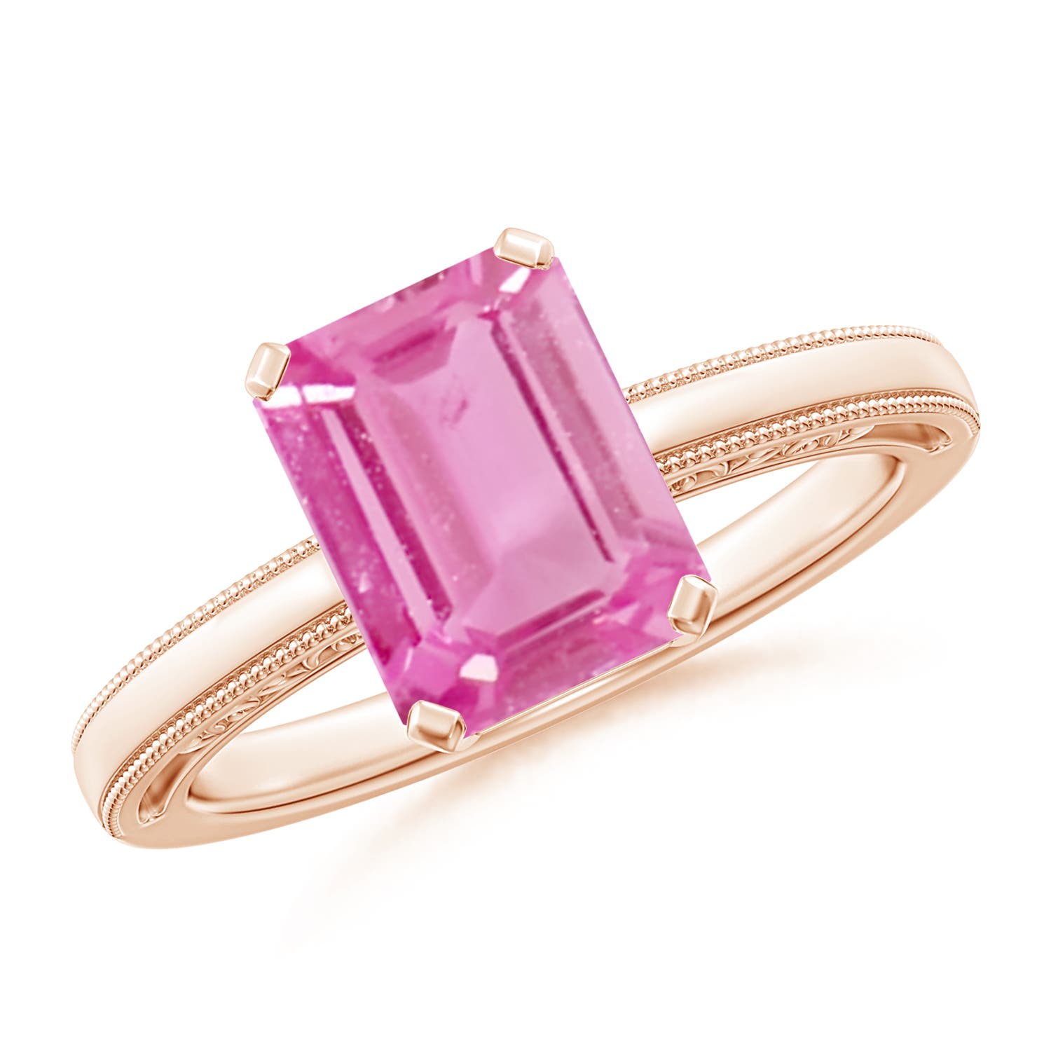 AA - Pink Sapphire / 2 CT / 14 KT Rose Gold