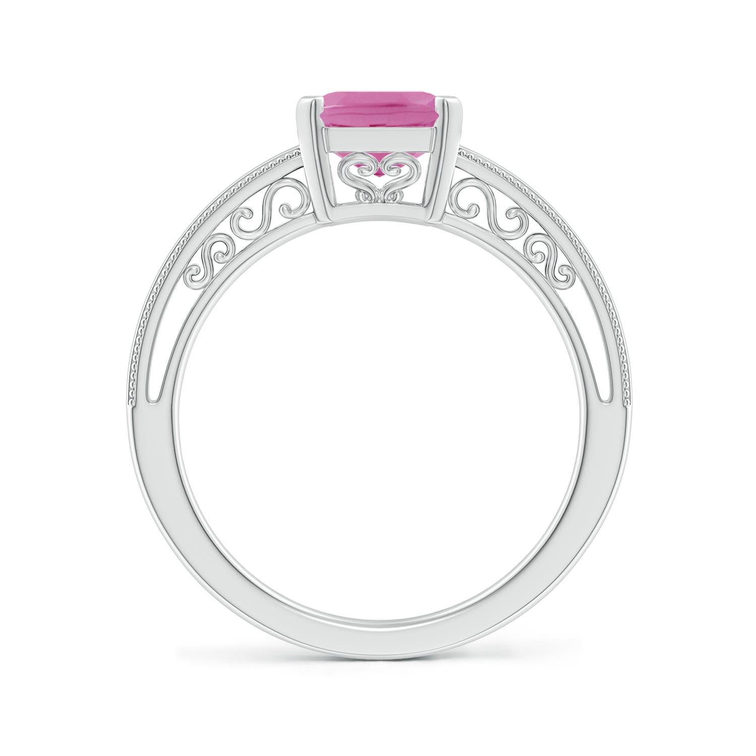 AA - Pink Sapphire / 2 CT / 14 KT White Gold