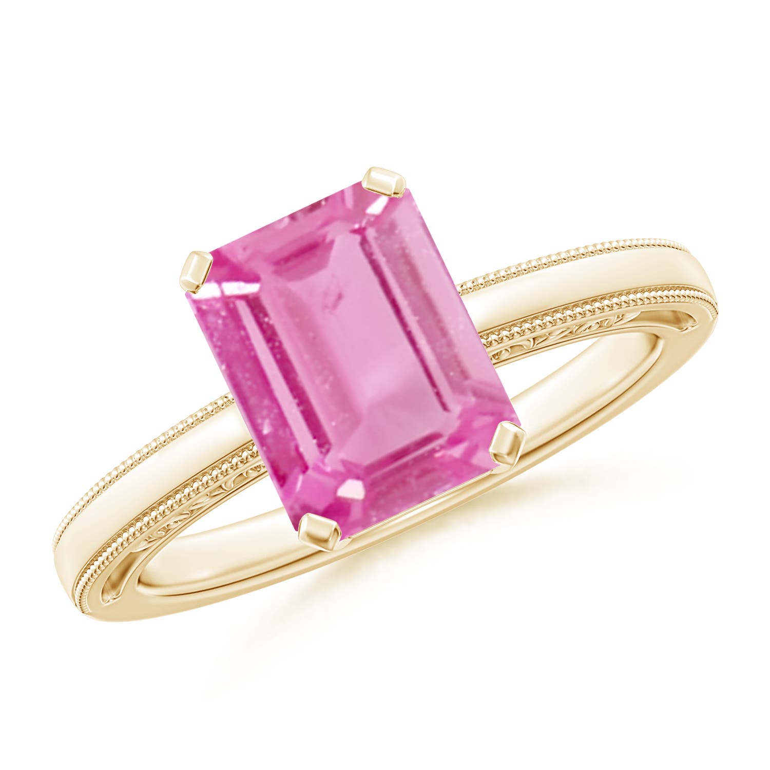 AA - Pink Sapphire / 2 CT / 14 KT Yellow Gold