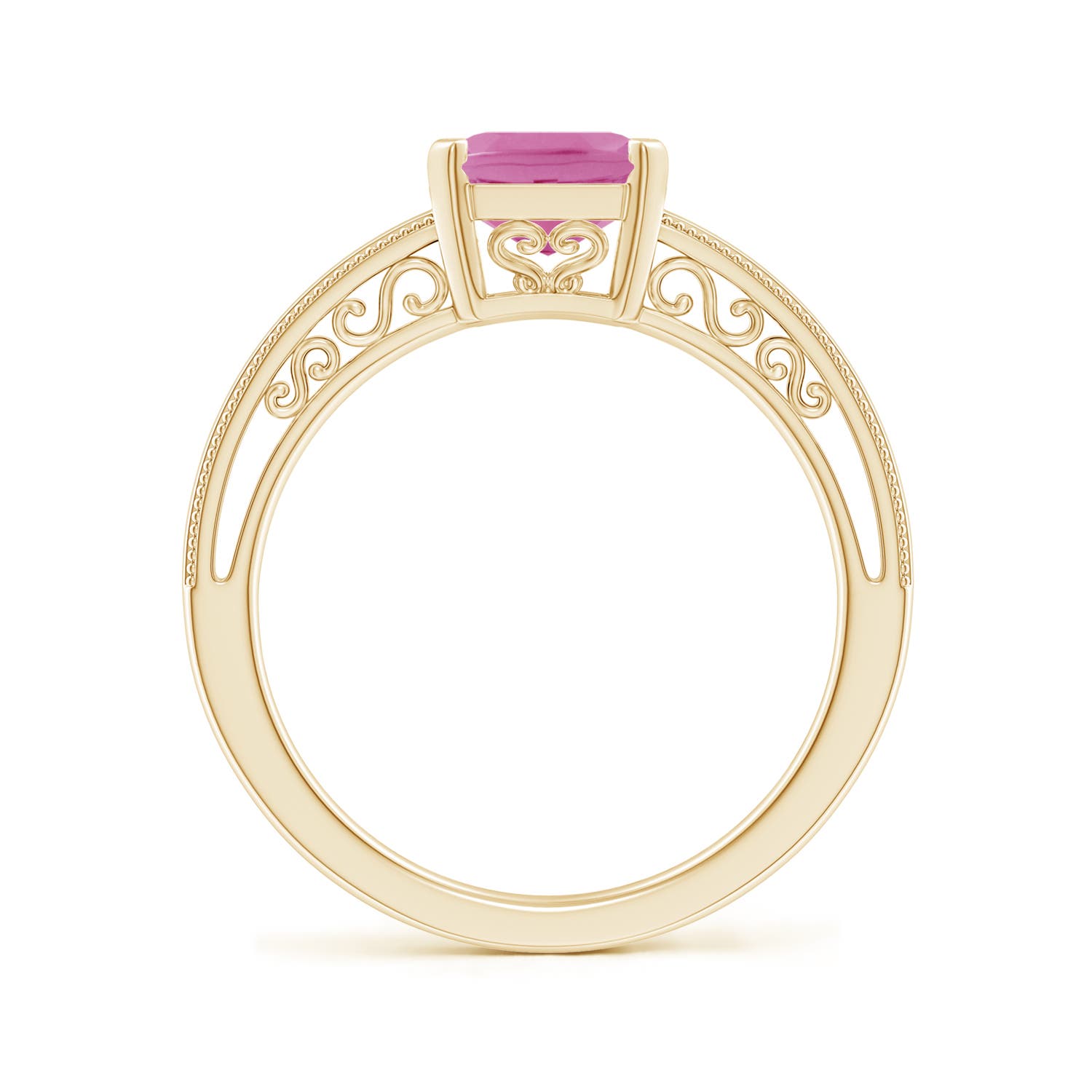 AA - Pink Sapphire / 2 CT / 14 KT Yellow Gold