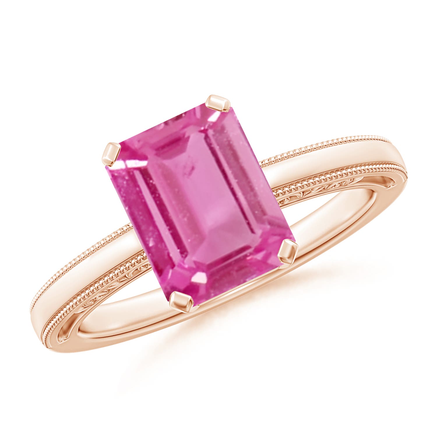 AAA - Pink Sapphire / 2 CT / 14 KT Rose Gold