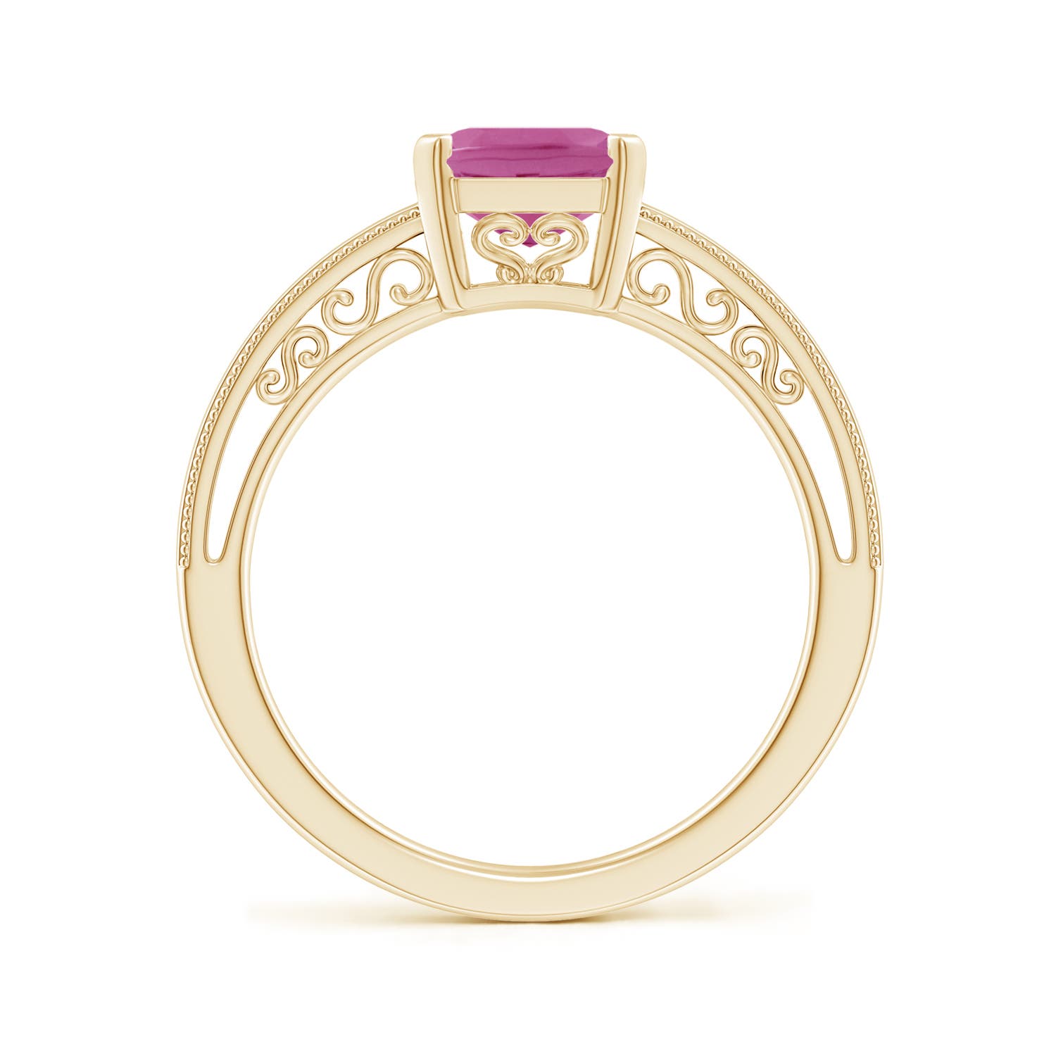 AAA - Pink Sapphire / 2 CT / 14 KT Yellow Gold