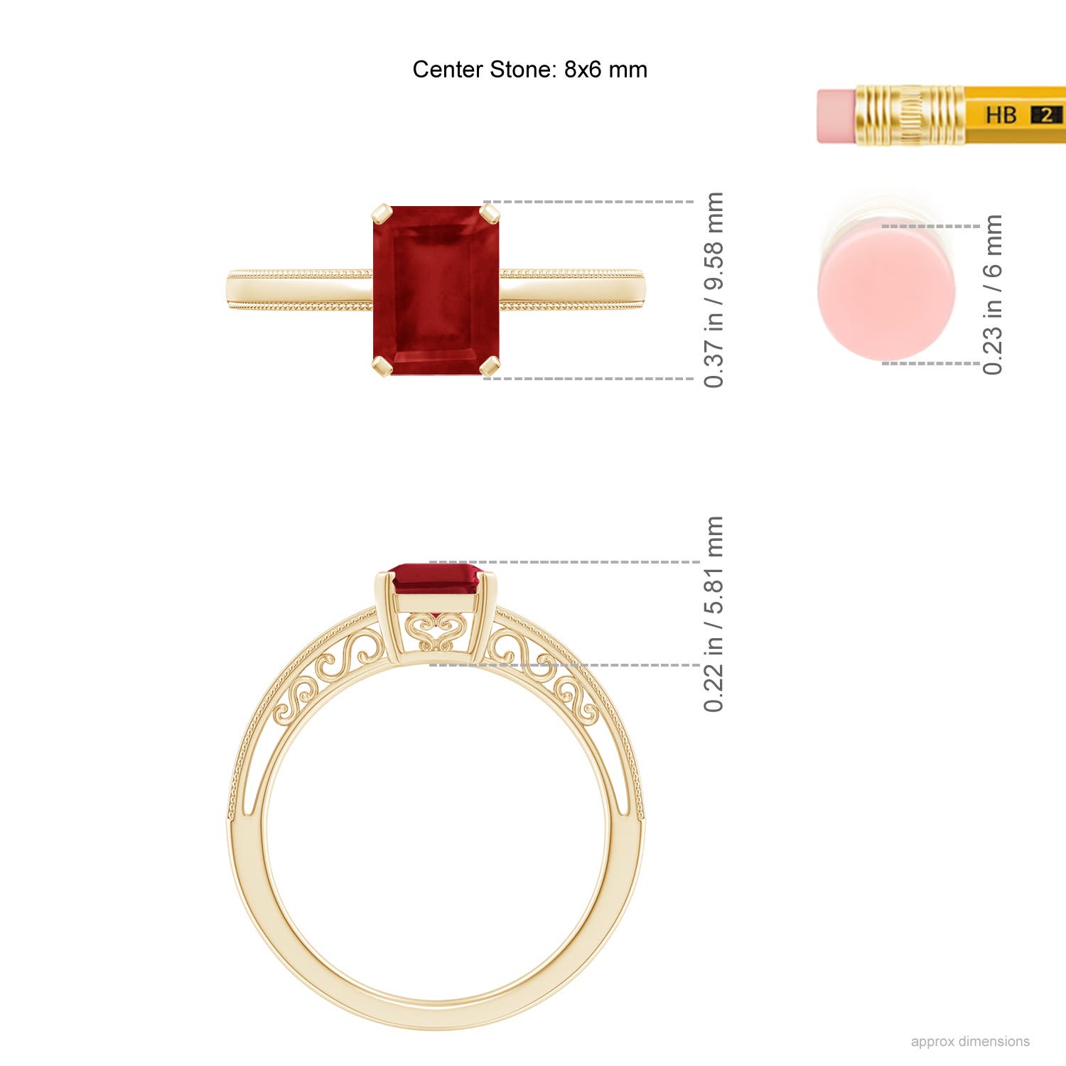 AA - Ruby / 1.6 CT / 14 KT Yellow Gold