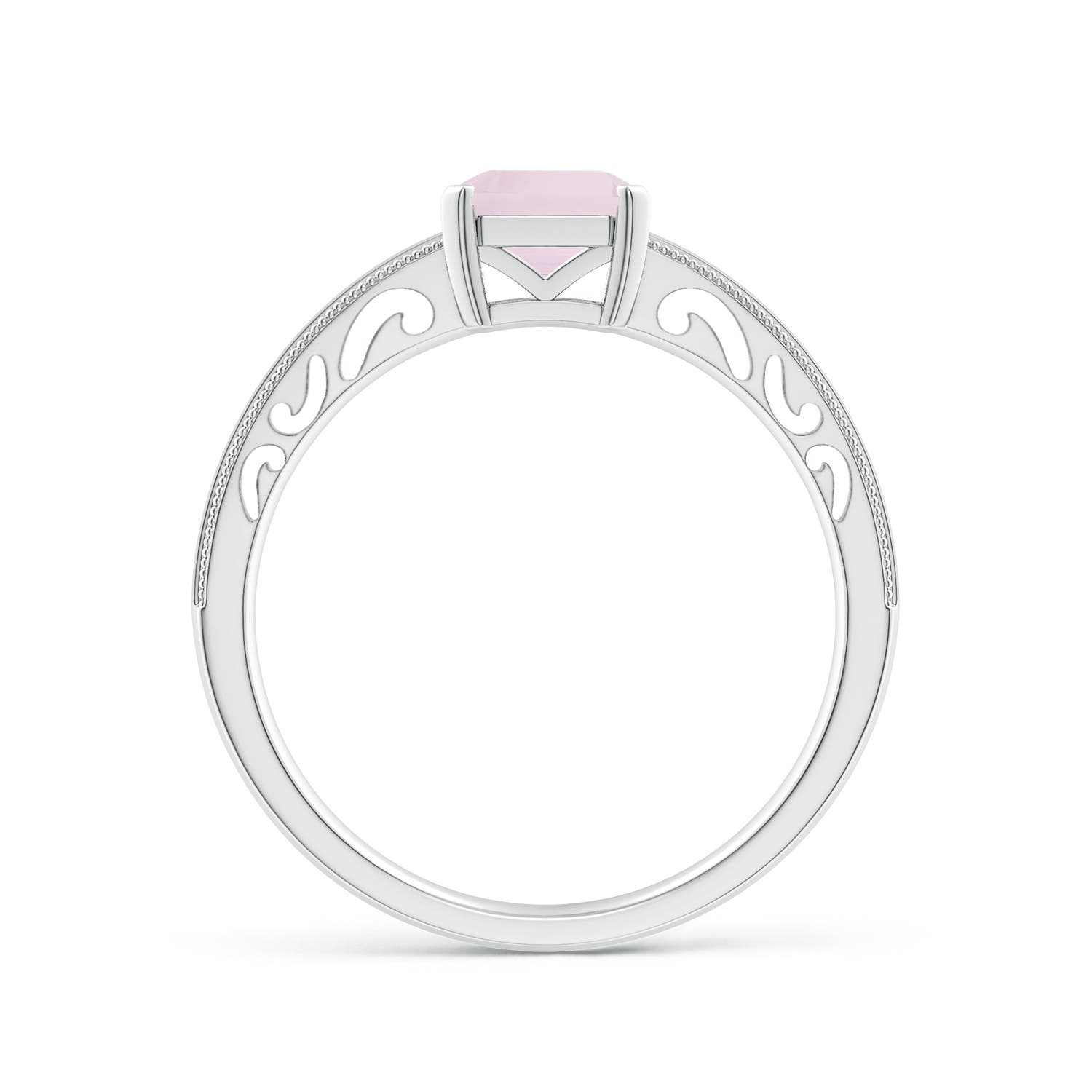 A - Rose Quartz / 1.55 CT / 14 KT White Gold